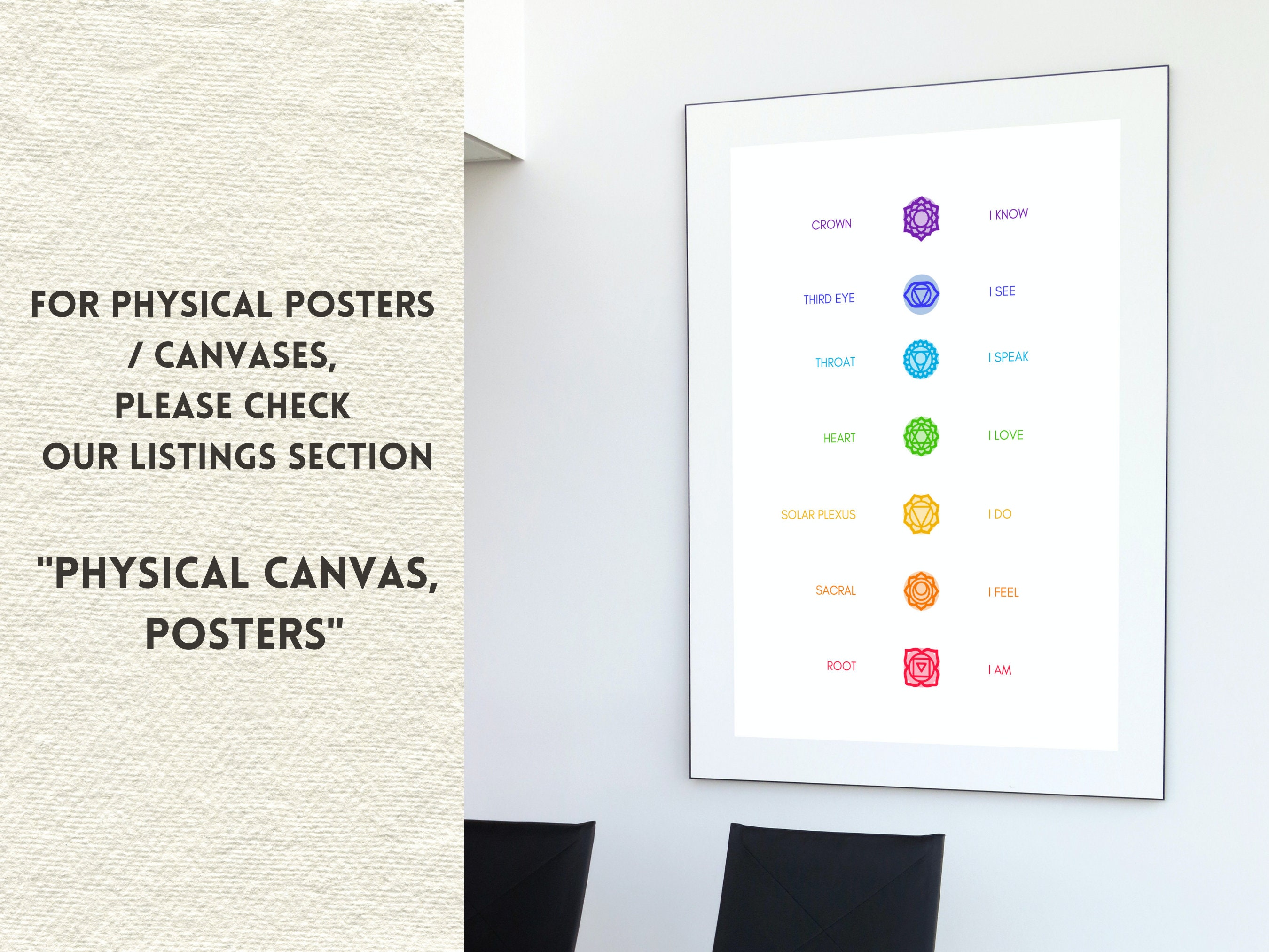 Chakra Wall Art Minimal 7 Chakras Print Chakra Poster - Etsy