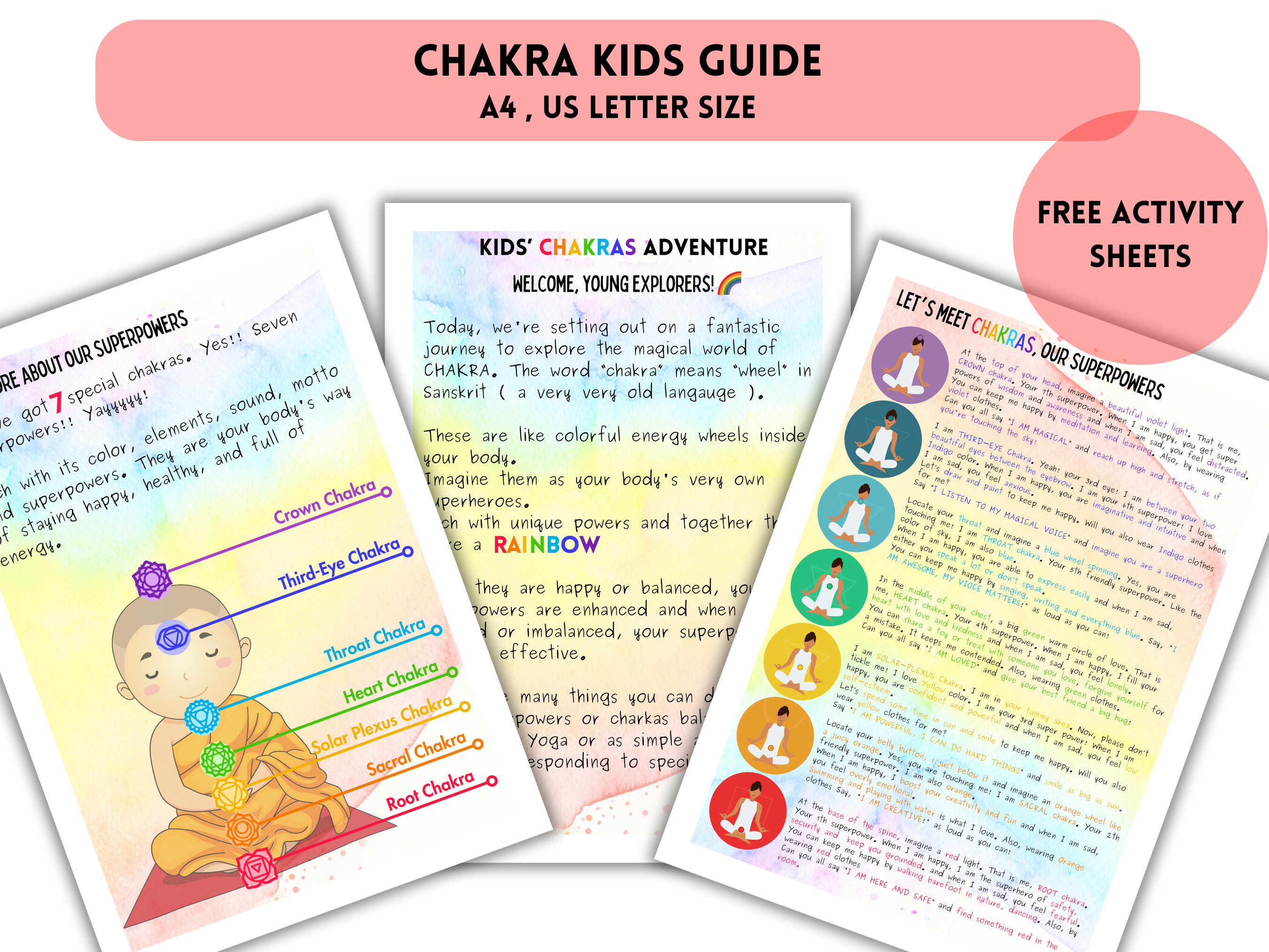 Chakra Guide for Kids Chakra Cheat Sheet for Children Kids Chakra Card ...