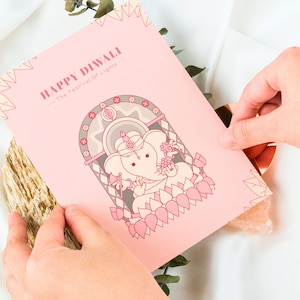 Diwali Greeting Card, Diwali Gifts, Diwali decoration, Envelope and Liner, Diwali Cards, Diwali Postcard, Happy Diwali, Diwali 2023
