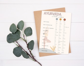 Ayurveda Dosha Quiz: Health & Well-being Printable (Digital Download)