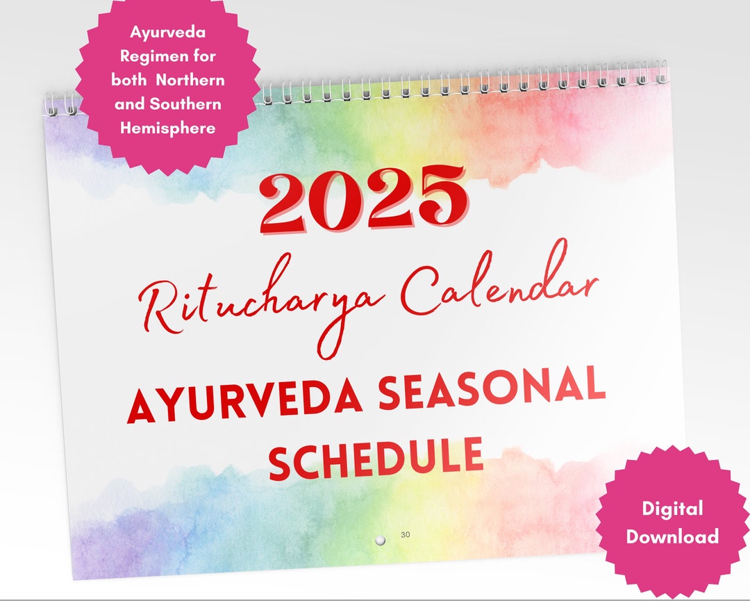 Kalender 2025 Ritucharya Ayurveda zum Ausdrucken, Ayurveda