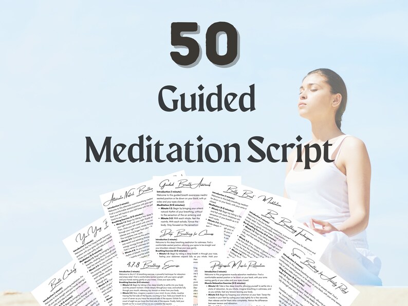 50 Guided Meditation Script Bundle: Mindfulness, Visualisation (PDF) - Etsy