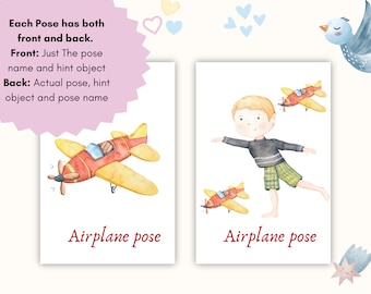 Kids Yoga Poses Flashcards: Watercolor Movement Activity (Digital Download)