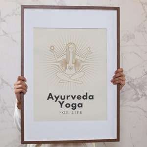 Ayurveda Yoga Minimalist Wall Art, Neutral Beige Color, Minimalist Ayurveda Posters, Wall Decor, Printable Digital Art, Instant Download