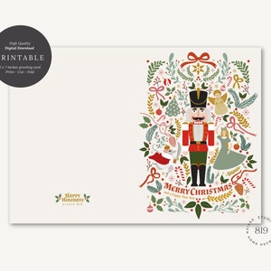 Christmas Card Printable, Nutcracker Christmas Card, Printable Card, Greeting Card, Digital Christmas Card, Digital Print, Merry Christmas image 2