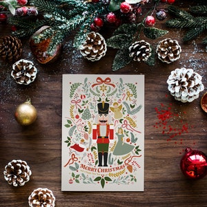 Christmas Card Printable, Nutcracker Christmas Card, Printable Card, Greeting Card, Digital Christmas Card, Digital Print, Merry Christmas image 4