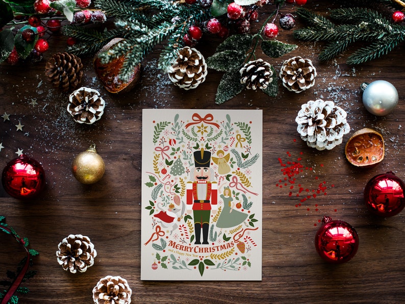 Christmas Card Printable, Nutcracker Christmas Card, Printable Card, Greeting Card, Digital Christmas Card, Digital Print, Merry Christmas image 4