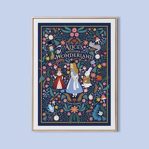 Alicja w Krainie Czarów Wydruk, Ilustracja Ścienna Sztuka, Bajkowy Wydruk Sztuki, Wydruk Ścienny Sztuka, Pobieralny Wydruk, Wydruk Cyfrowy, Sztuka Ścienna