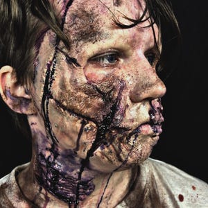 Rotten Cheek – 1 Piece Silicone Zombie Prosthetic | Syncap Encapsulated | SFX Makeup FX | One-Time Use