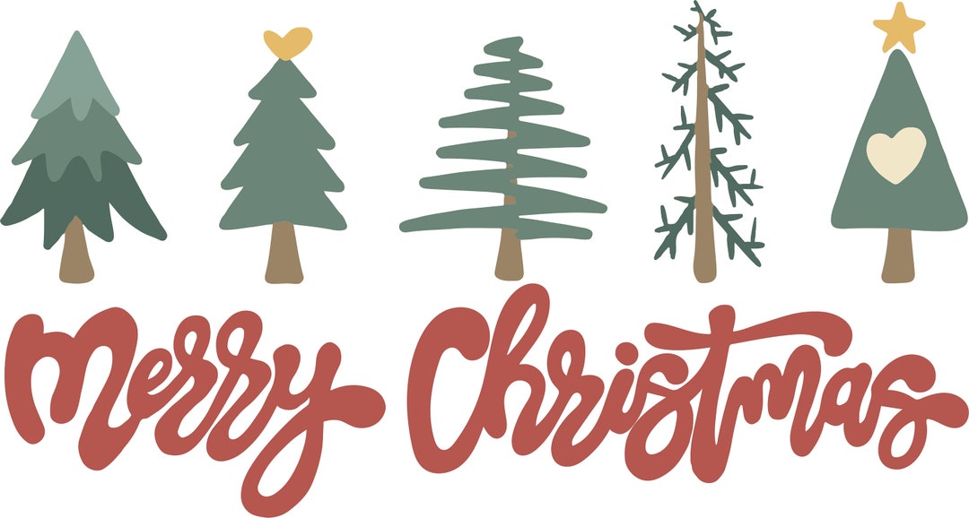Merry Christmas Trees Hallmark Christmas Lights PNG File for