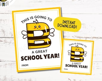 Étiquette-cadeau pour la rentrée des classes abeille | Cadeaux pour la rentrée des classes | Une belle année scolaire dans les abeilles | Thème de la classe Abeille | Étiquettes imprimables pour abeilles