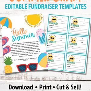 Plantillas editables de Summer Grams para recaudación de fondos escolares / Tarjetas para pasar un gran verano / Plantilla de volante para recaudación de fondos de PTO/PTA / Plantilla para recaudación de fondos de verano