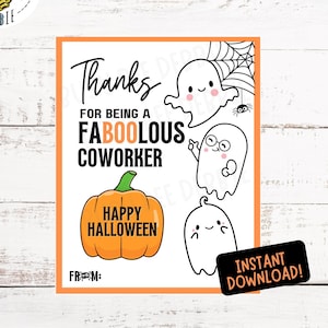 Coworker Appreciation Halloween Printable Tag | Halloween Candy Gift Tags | Candy Tags | Faboolous Coworker Staff Appreciation  Printable