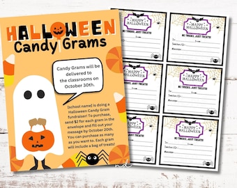 Editable Halloween Candy Gram Fundraiser Flyer | Halloween Candy Grams | Halloween Treats | School Fundraiser | PTA Fundraiser Flyer