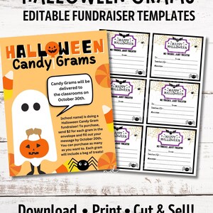 Bewerkbare flyer voor Halloween Candy Gram-inzamelingsactie | Halloween-snoepgram | Halloween-traktaties | Inzamelingsactie voor school | Flyer PTA-inzamelingsactie