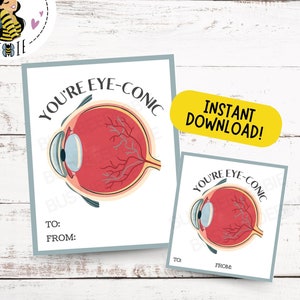 Cartão de trocadilho engraçado com olhos para estudantes de medicina, médicos oftalmologistas, optometristas, oculistas, enfermeiros, anatomia | Etiquetas de presente para o dia dos namorados | Humor médico