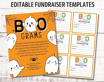 Halloween Boo Grams | PTA, PTO School Fundraiser Printable | Halloween Cards for Students | Fall Halloween Fundraiser Flyer | Cute Ghost