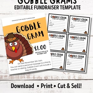Descarga de la carta de Acción de Gracias / Cartas de dulces para recaudar fondos escolares / Carta de pavo imprimible / Carta de agradecimiento / Carta de dulces para recaudar fondos escolares