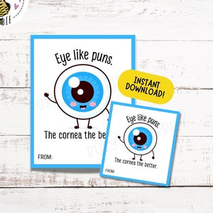Etiquettes pour cadeaux imprimables Funny Eye Pun | Cadeaux pour infirmières, médecins, optométristes, opticiens, techniciens en ophtalmologie, collègues