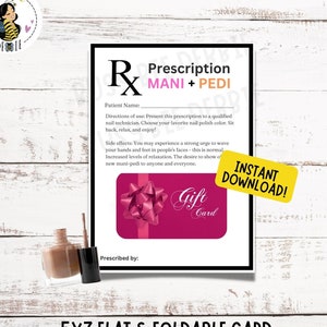 Porta-cartão-presente para receitas Mani Pedi | Agradecimento a enfermeiras, professoras e mães | Cartão de aniversário | Pedicure, manicure | Dia das Mães
