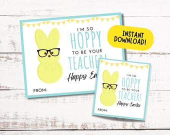 Printable Peep Teacher Easter Tags | Easter Cards for Students | Easter Treats for Class | Easter Treat Tags | Sunday School Teacher