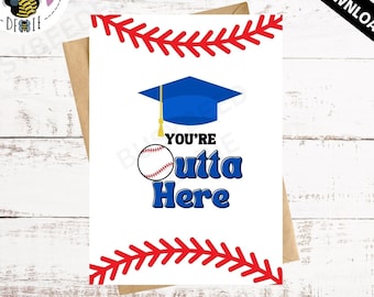 Afstuderen kaart honkbal | You're Outta Here, Class of 2025 (PNG-bestand)