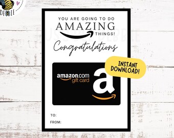 Amazon-cadeaukaarthouder | Afstuderen cadeaukaart houder kaart | Gefeliciteerd kaart | Nieuwe carrière | Afdrukbare cadeaukaarthouder
