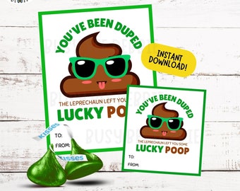 Kids Leprechaun Poop Tags | St Patrick's Day Geschenkanhänger | St. Paddy Karten | St Patrick Poop Karte | Grüne Süßigkeit Geschenkanhänger | Leckerli Anhänger