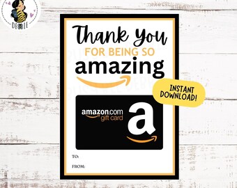 Afdrukbaar waarderingscadeau voor werknemersdag | Amazon-cadeaukaarthouder | Bedankkaart voor personeel, verpleegkundigen, leraren, vrienden, collega's