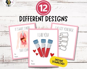 Medical Puns | Healthcare Valentine Cards for Doctor, Nurses, Student, Employee, Staff, Coworker Gift Tags | Valentines Day