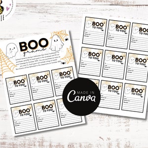 Flyer modifiable de collecte de fonds Boo Grams | Collecte de fonds d'Halloween | Cartes fantômes d'Halloween | Collecte de fonds pour l'APE | Cartes gourmandes d'Halloween