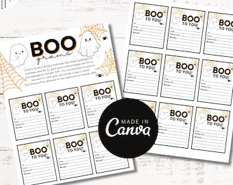 Editable Boo Grams Fundraiser Flyer | Halloween Candy Gram Fundraiser | Halloween Ghost Cards | PTA Fundraiser | Halloween Treat Cards