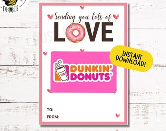 Printable Donut Gift Card Holder | Valentine Gift Card Holder | Valentine's Day Card | Donut Gift Card | Appreciation Gifts