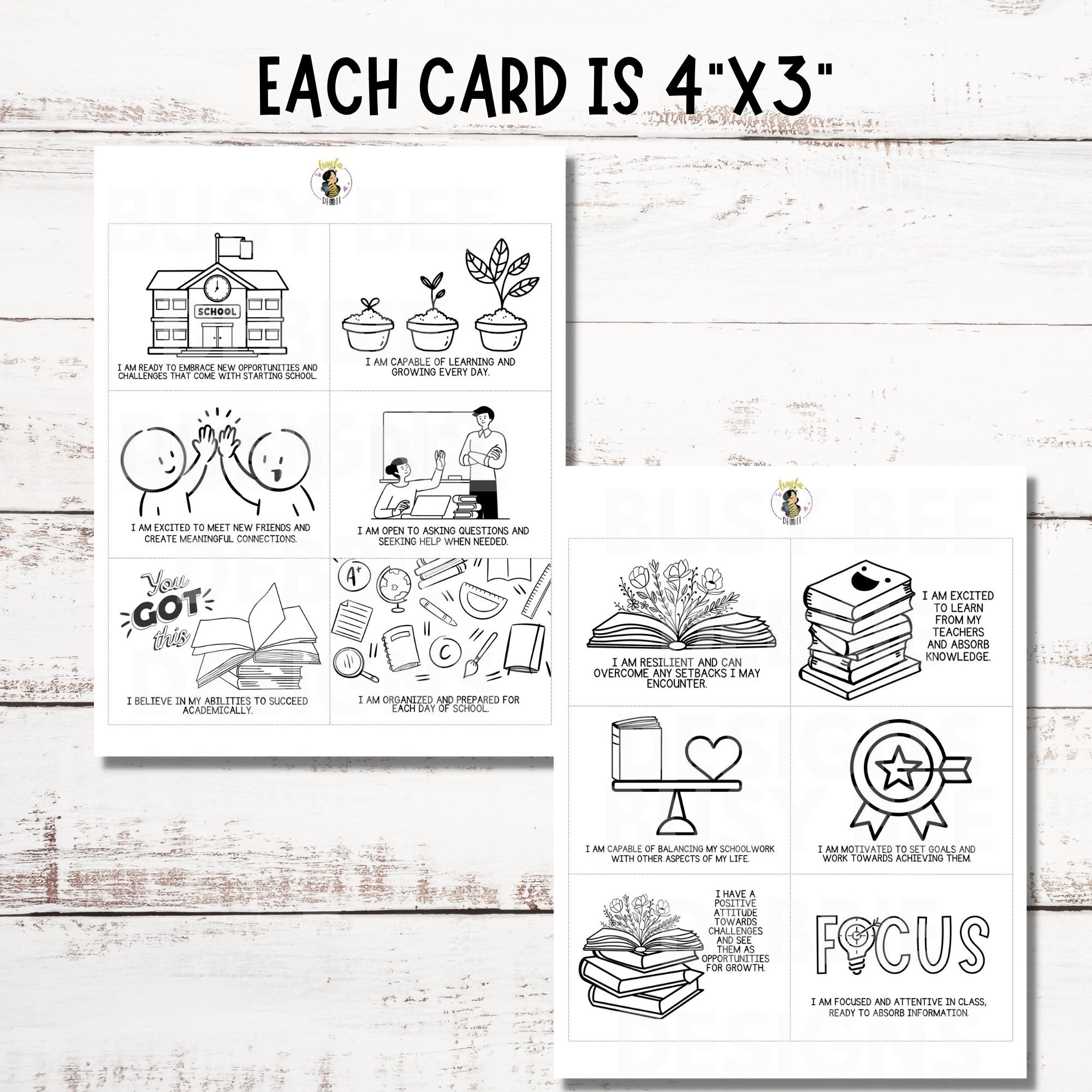 Printable Back To School Theme Affirmations School Theme Etsy