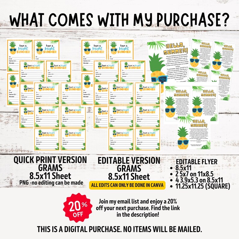 Editable Summer Gram Fundraiser Template | Have a Bright Summer Tags ...