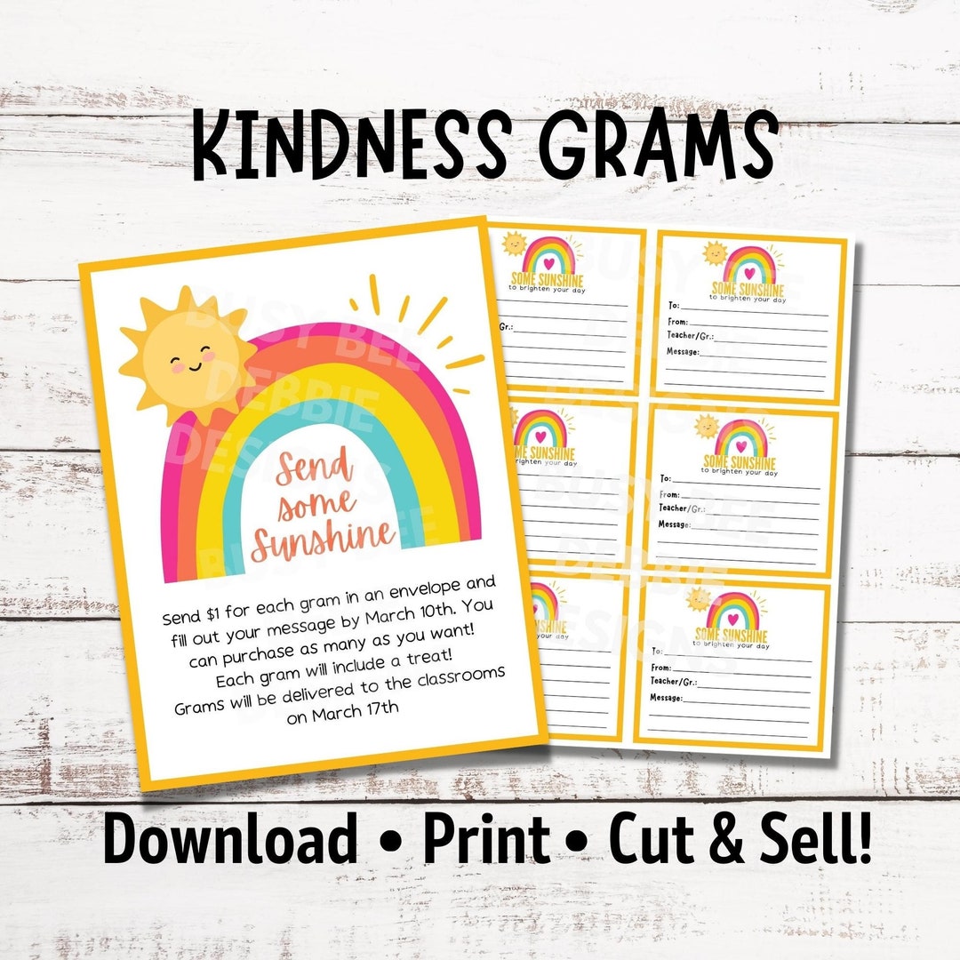 Editable Kindness Candy Grams for Skittles or Starbursts Etsy
