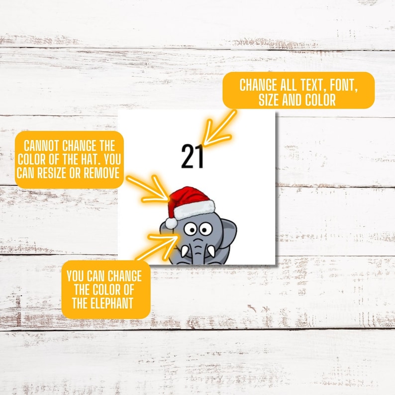 White Elephant Gift Exchange Printable Numbers Editable Etsy