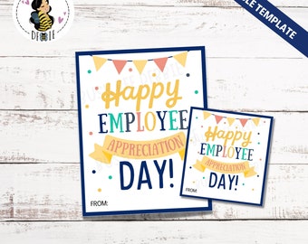 Employee Appreciation Day Tag Printable -Employee Appreciation Gift | Appreciation Week Tag |Thank You Card | Staff Team Thank You Card
