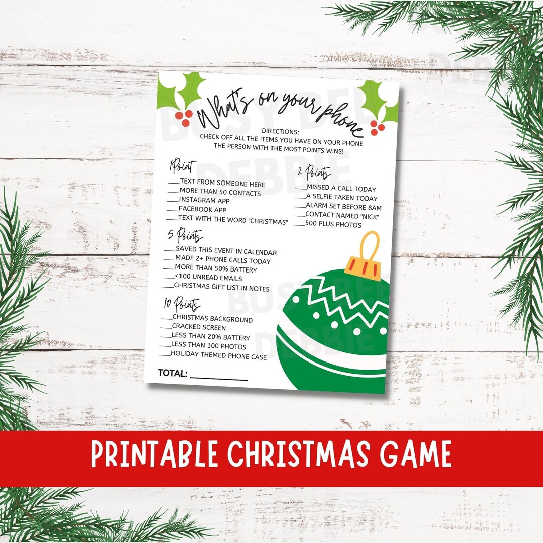 What's on Your Phone Printable Christmas Game Editable - Etsy