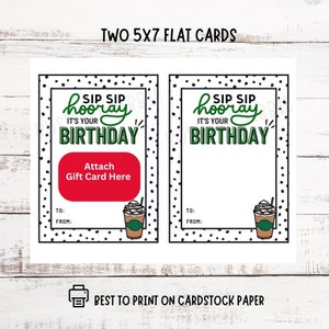 Printable Starbucks Gift Card Birthday Card Holder Gift Card Holder ...