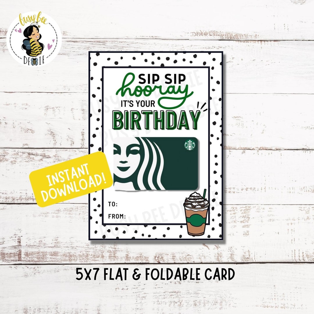 Printable Starbucks Gift Card Birthday Card Holder Gift Card Etsy Printable Starbucks Gift Card Birthday Card Holder Gift Card Etsy