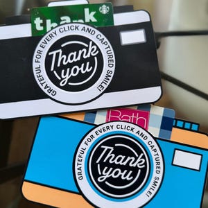 Camera Gift Card Holder Printable | Photographer Gift | Camera Gift | Camera Card | Thank You Cards