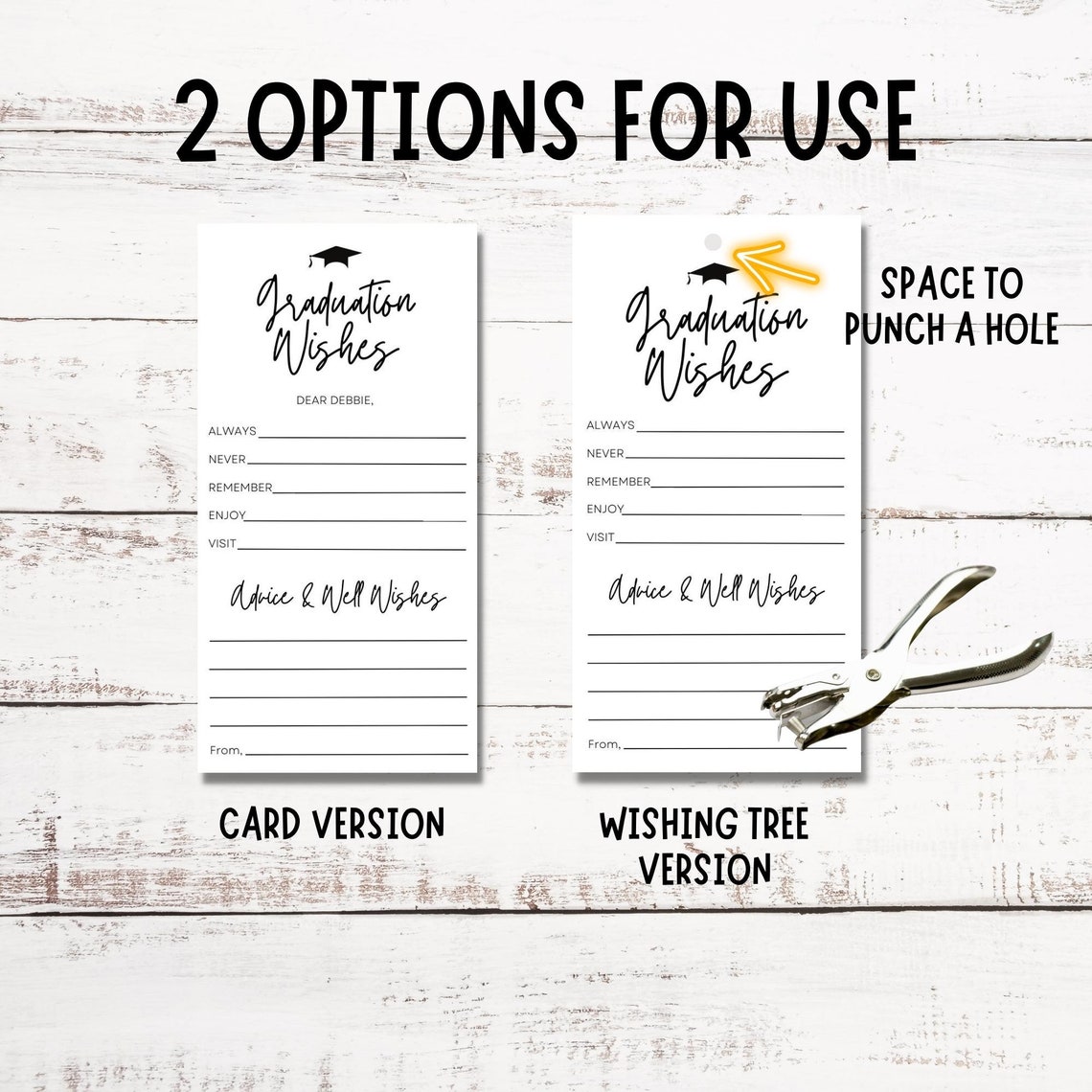 Editable Graduation Best Wishes Cards Advice Cards for Etsy