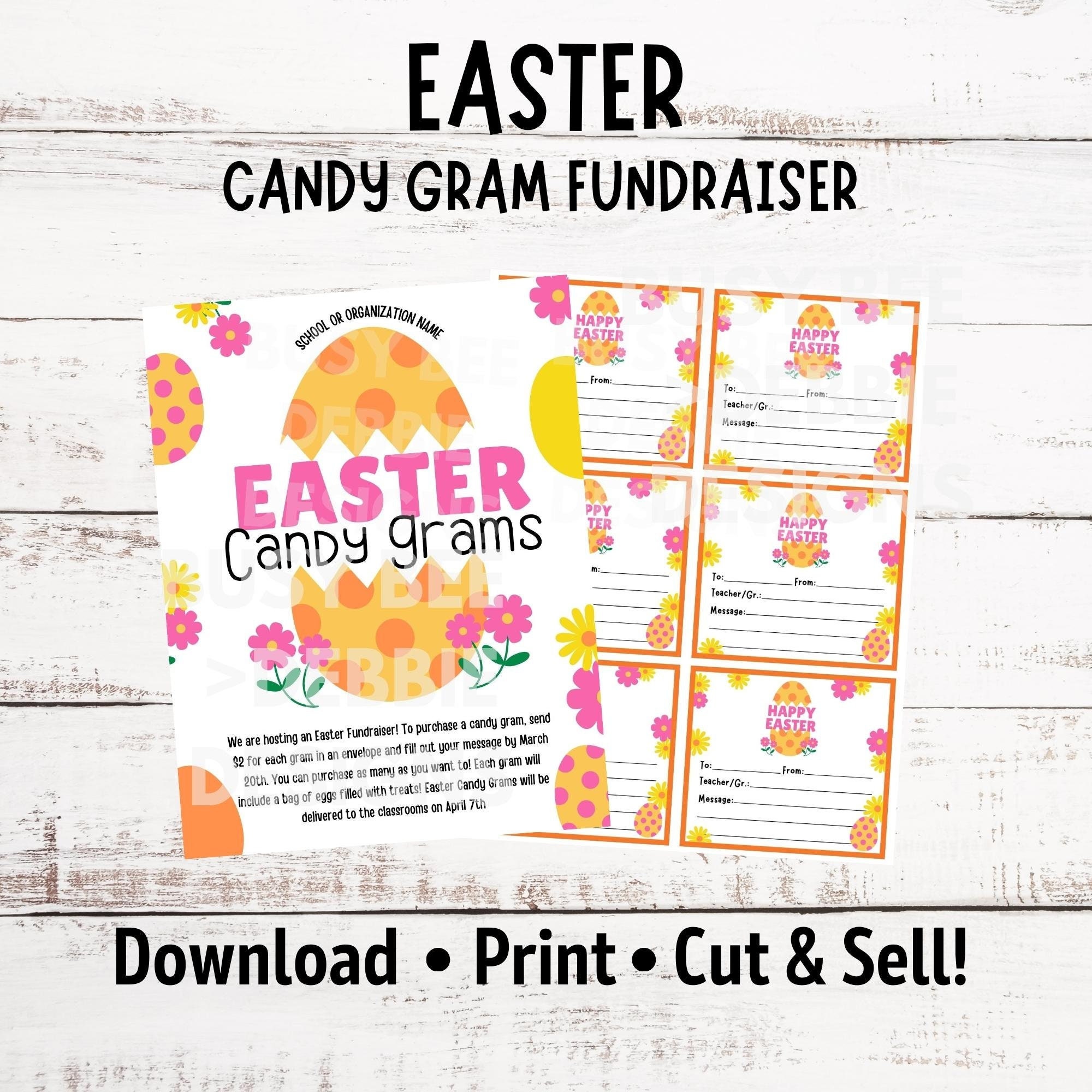 Editable Easter Candy Gram Fundraiser Flyer Printable Spring Etsy