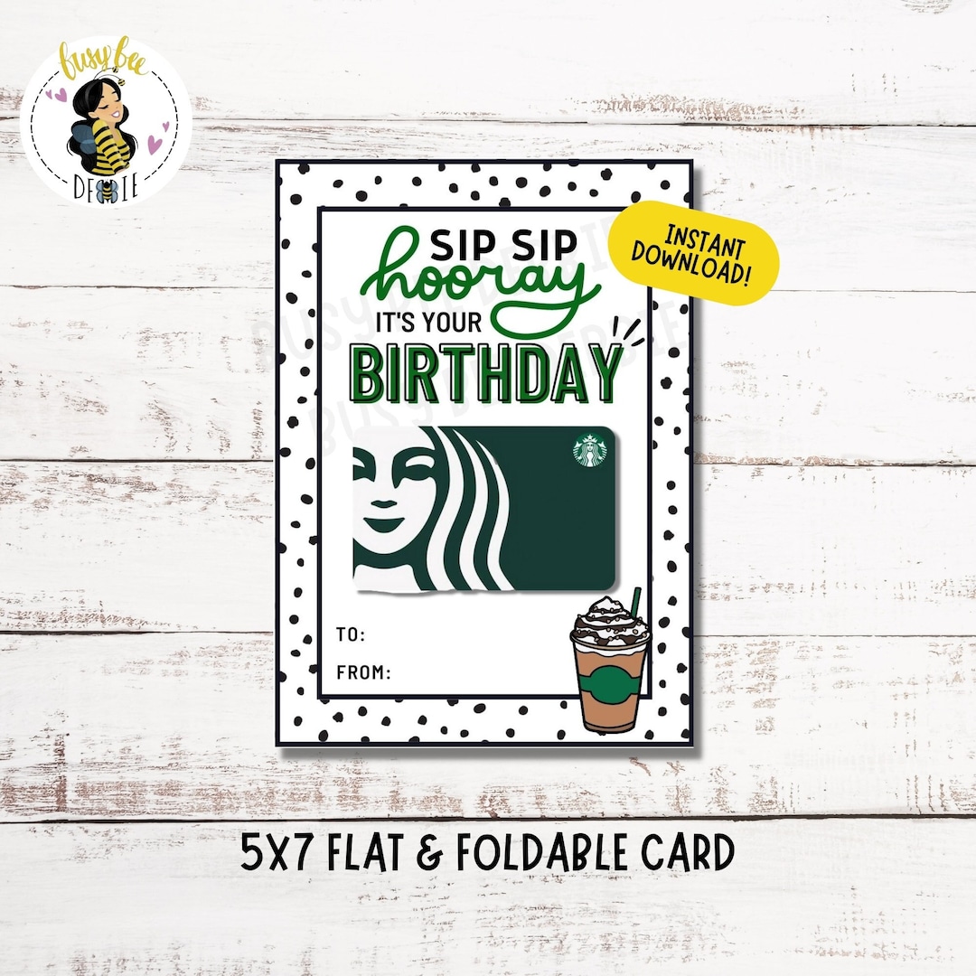 Printable Starbucks Gift Card Birthday Card Holder Gift Card Holder Printable Starbucks Gift Card Birthday Card Holder Gift Card Holder