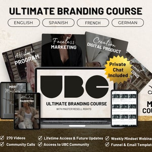 UBC - Ultimate Branding Course w/ Master Resell Rights Digital Marketing Passive Income Online Course In English/French/Spanish/German
