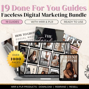 Faceless Digital Marketing Guide Bundle with Master Resell Rights Digital Marketing PLR Done For You Digital Marketing Guides with MRR DFY
