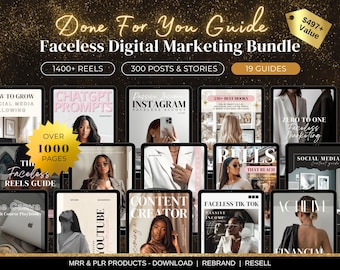 Digital Marketing Course Bundle Master Resell Rights Digital Guide MRR PLR ebooks Faceless Marketing Templates Passive Income Rich DFY Reels