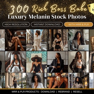 Black Girl Stock Photos PLR Luxury MELANIN Girl Boss Aesthetic Instagram Templates Digital Marketing DFY Boss Babe Social Media Templates
