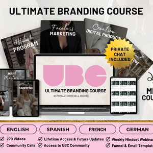 Ultimate Branding Course UBC Master Resell Rights MRR Digital Marketing Passive Income Online Course Faceless Marketing for Small Business
